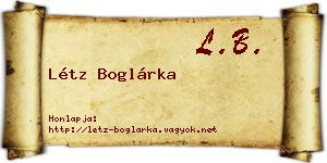 Létz Boglárka névjegykártya